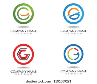 G letters logo and symbols template icons