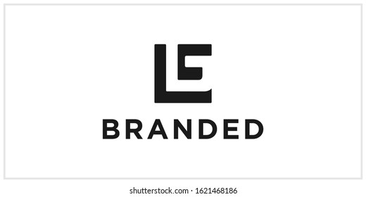 g, lg or gl negative space logo design template