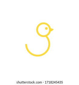 
g line art logo forming a duck