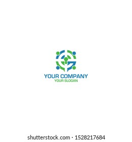 G Lock Community Logo Design Vector