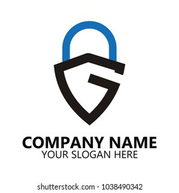 G Lock Letter Logo Vector