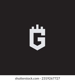 Logo de G abstracto, Moderno, Simple logo de la marca inicial G. Adecuado para cualquier logotipo comercial general, en blanco y negro.