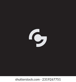 Logo de G abstracto, Moderno, Simple logo de la marca inicial G. Adecuado para cualquier logotipo comercial general, en blanco y negro.