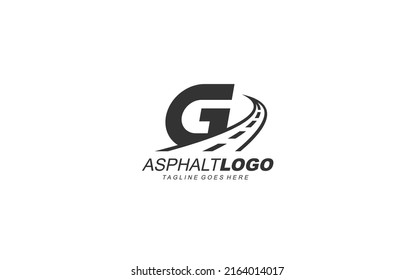 G logo asphalt for identity. construction template vector illustration for your brand.