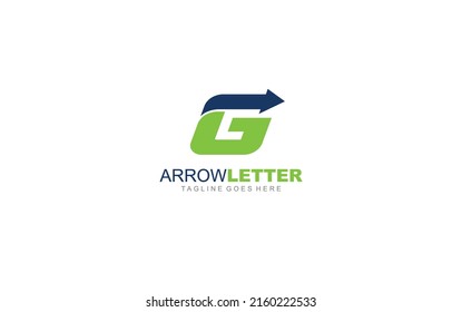 G logo business for branding company. arrow template vector illustration for your brand.