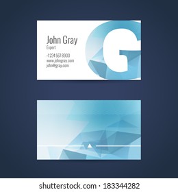 g logo business card template with modern triangle pattern letter g g logo white star texture conceptual scene glassware performance modern empty business glowing shadow art concept original banner le