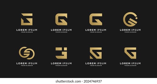 G logo collection with golden creative style Premium Vector