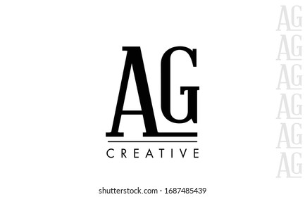 Concepto de logotipo G, ilustración vectorial inicial de AG

