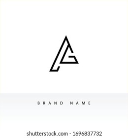 A G logo concept, initial AG vector illustration