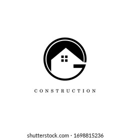 G Logo Construction Concept Design Stock Vector (Royalty Free ...