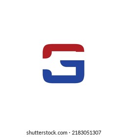 G logo design blue red design 