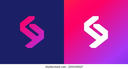 Diseño de logotipo G con degradado azul, rojo