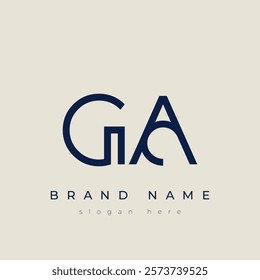 G and A logo design. GA abstract Letters Logo Monogram. This logo design is the process of creating a visual symbol that represents a brand, company, or individual.