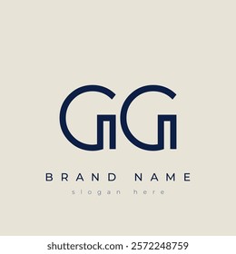 G and G logo design. GG abstract Letters Logo Monogram. This logo design is the process of creating a visual symbol that represents a brand, company, or individual.