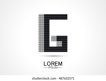 G Logo Design pixel 3D style.vector EPS10