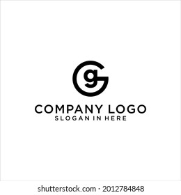 g g logo design vector with circle shape