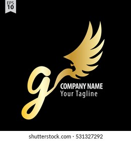G Logo With Eagle or Hawk Icon Design Template