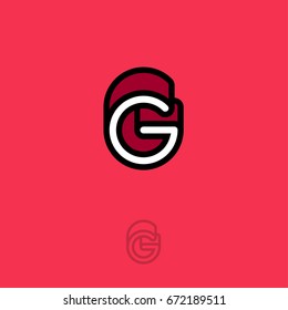 G logo. G emblems. Isolated on a red background. Industry, pipes, construction.