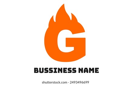 G logo flame. Logotipo moderno con forma de llama de fuego. logotipo o negocio de iconos para comida, barbacoa o muchos más. Enciende el símbolo moderno