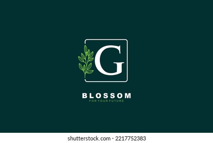 G Logo Blumenvektor für Identitätsfirma. Initialbuchstaben Naturvorlage Vektorgrafik für Ihre Marke.