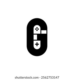 g logo with game console combination