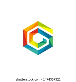 g logo hexagon design vector modern