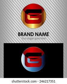 G logo icon design template elements. Round icon 