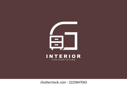 G logo interior for construction company. property template vector illustration for your brand.