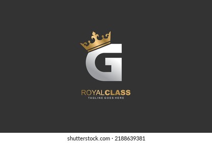 G logo king and crown. letter template vector illustration for your brand.
