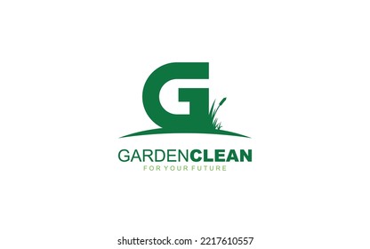 G logo lawncare for branding company. mower template vector illustration for your brand.