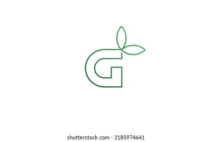 Hoja del logo G para identidad. ilustración vectorial de plantilla de naturaleza para su marca.
