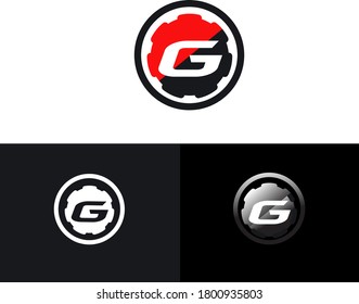 G logo mechanic design template illustration vector and icon modern logo type
