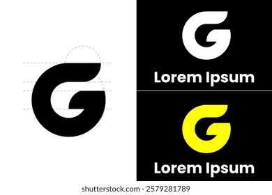 G Logo - Minimalist Geometric Logo: A Monochrome, High-Contrast, and Versatile Design