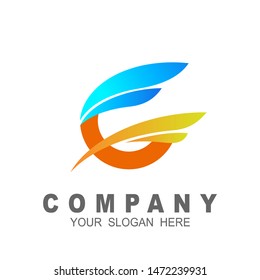 G logo, Modern letter g logo, icon, symbol design concept wit creative wing / wings, swoosh icon template