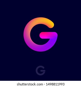 G Logo. G Monogram, gradient letter on a black background. Monochrome option.