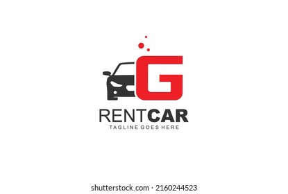 G logo rental for branding company. transportation template vector illustration for your brand.
