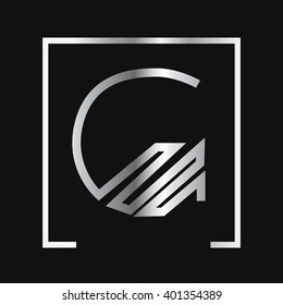 G logo, silver letter , square frame