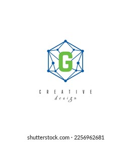 G logo and IT simple Creative elegant hexagon hexagonal poligon logo Design