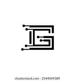 g logo with simple technology combination
