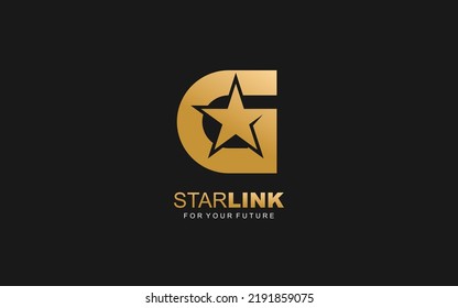 G logo star for branding company. letter template vector illustration for your brand.