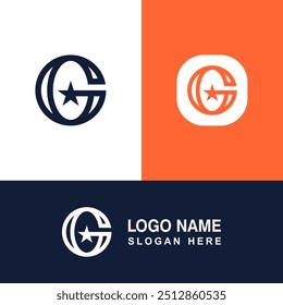 G logo with star icon. Suitable for boutique business or others.