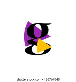 G Logo.. Vector Graphic Business Branding Letter Element Illustration with Colorful Triangles. White Background