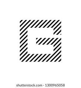 G logo vector minimalist design cor company icon letter symbol black and white colors.