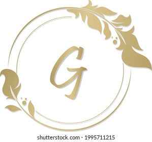 G Logo.Letter.Abstrakter G-Design-Vektorgrafik in Goldfarben.