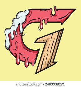 G logos ice cream character typographic vactor character