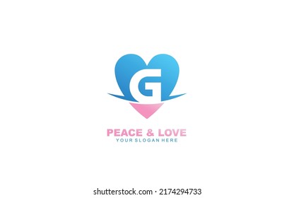 G LOVE logo design inspiration. Vector letter template design for brand.