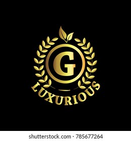 G Luxurious Logo Gold Vector Template Design