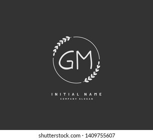 G M GM Beauty vector initial logo, handwriting logo of initial wedding, fashion, jewerly, heraldic, boutique, floral and botanical with creative template for any company or business.