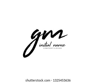 G M GM Initial brush logo template vector