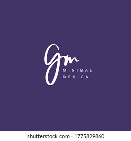 G M GM Initial handwriting or handwritten logo for identity. Logo with hand drawn style.